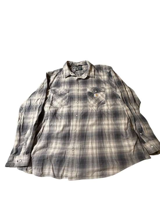 Carhartt Other - Carhartt Shirt Men’s 4XL Long Sleeve Button Down Blue Plaid Outdoor Workwear